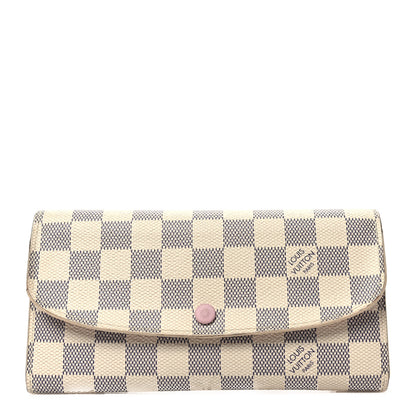 Louis Vuitton Damier Azur Emilie Wallet Rose Ballerine 1 of 8