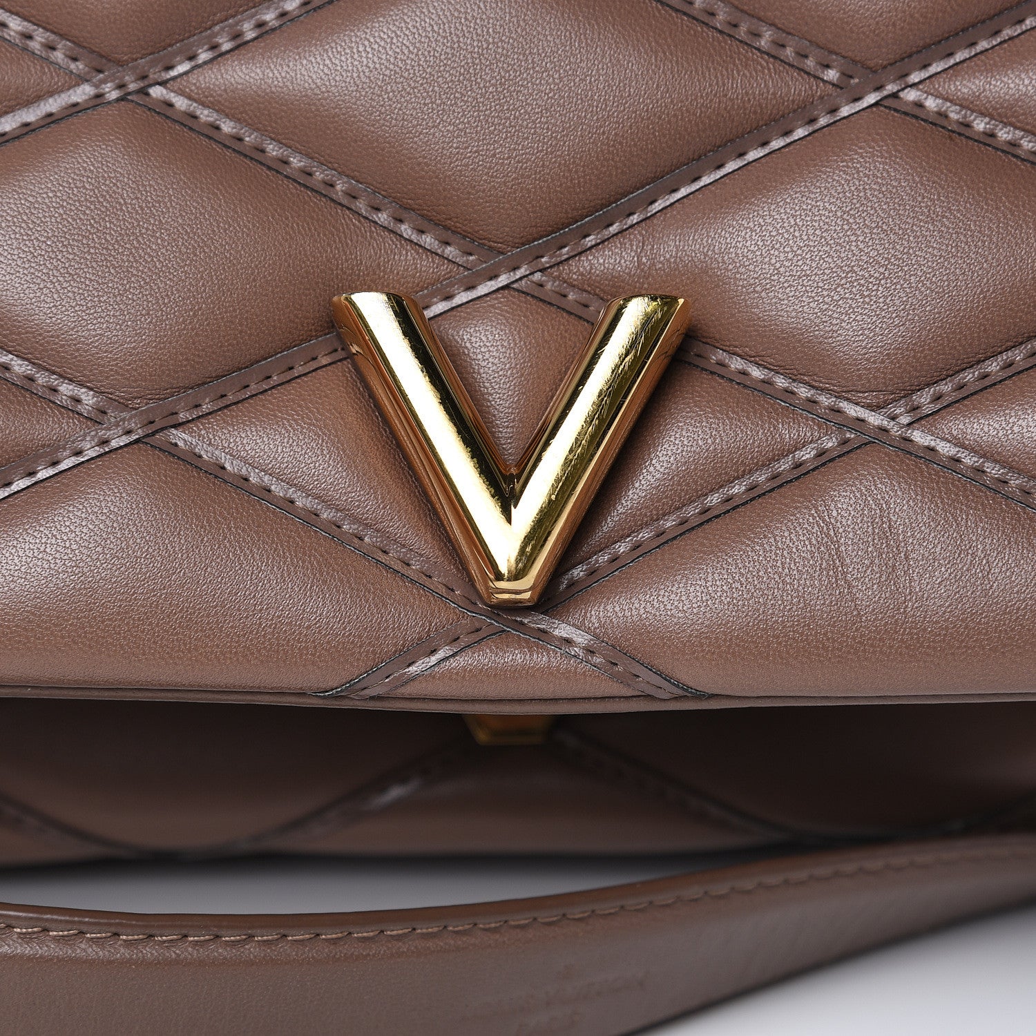 Louis Vuitton Lambskin Malletage GO-14 MM Taupe 10 of 14