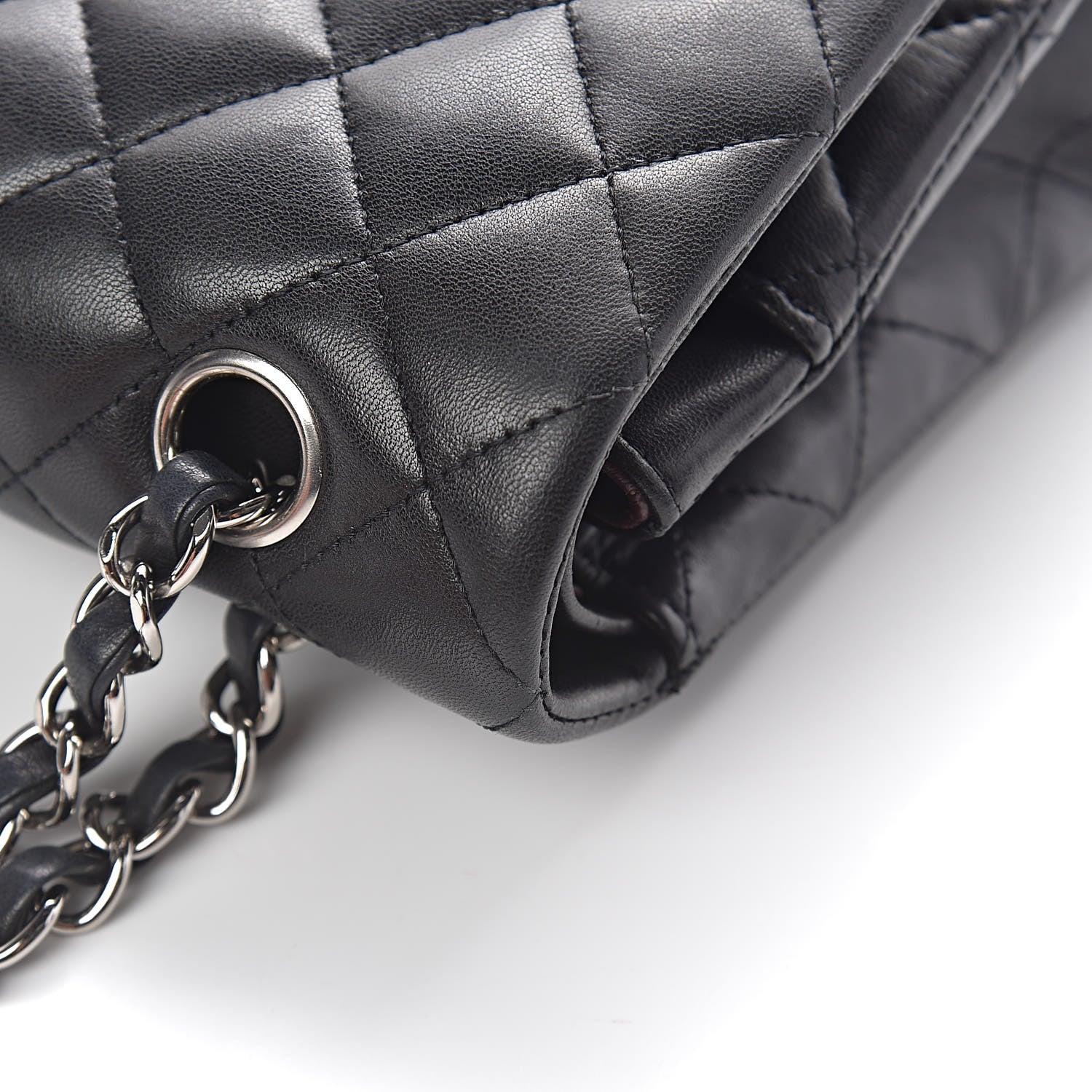 Chanel Lambskin Quilted Medium Double Flap Black 14 of 18