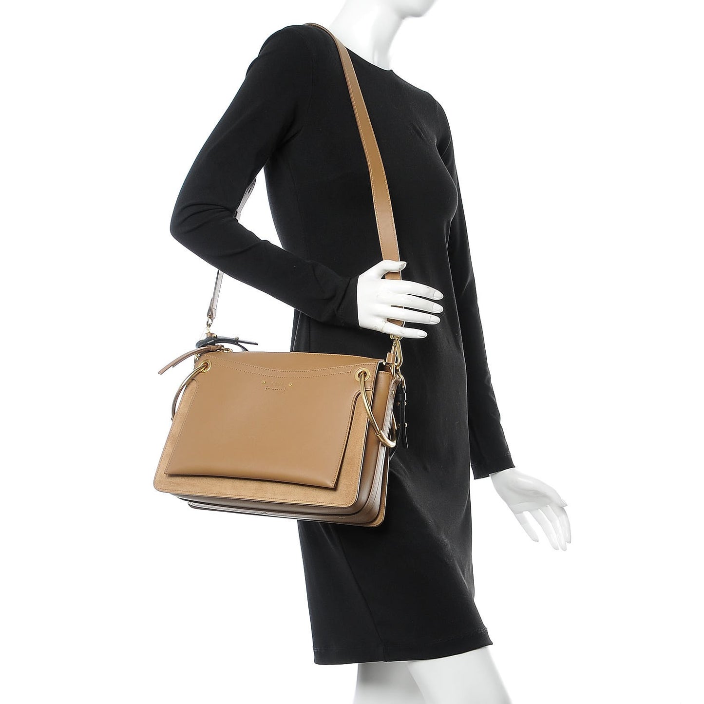 Calfskin Suede Medium Roy Bag Nut