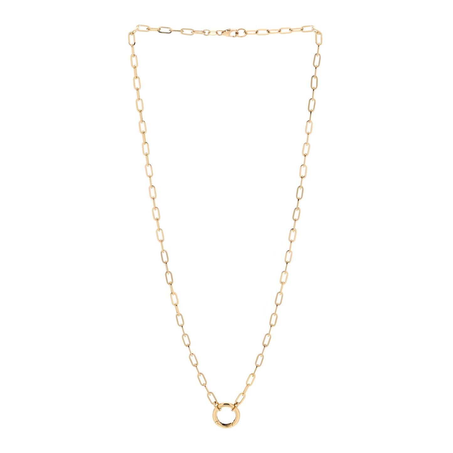 18K Yellow Gold Refined Open Clip Chain Necklace