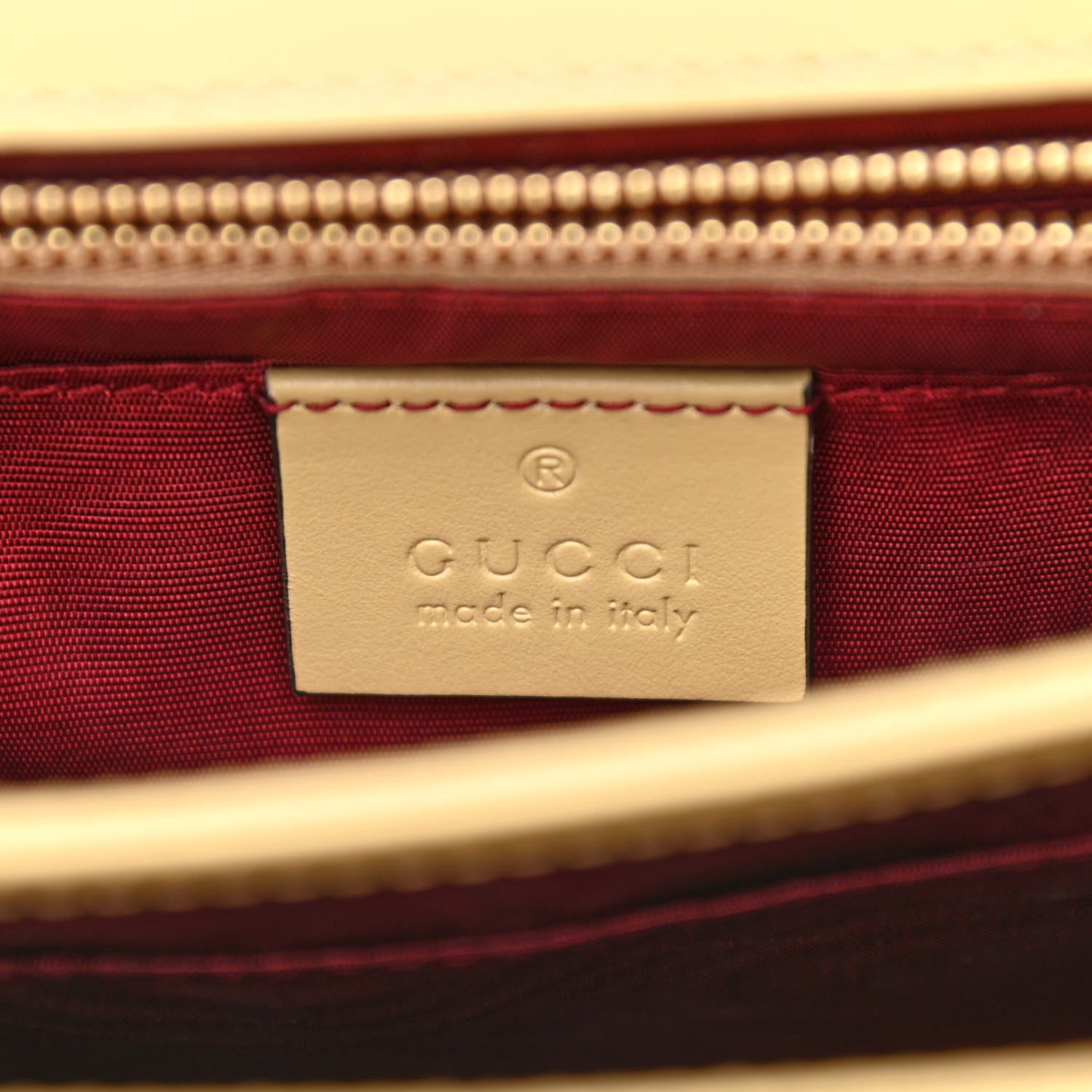 Gucci Smooth Calfskin Small Zumi Shoulder Bag Beige Black 5 of 18