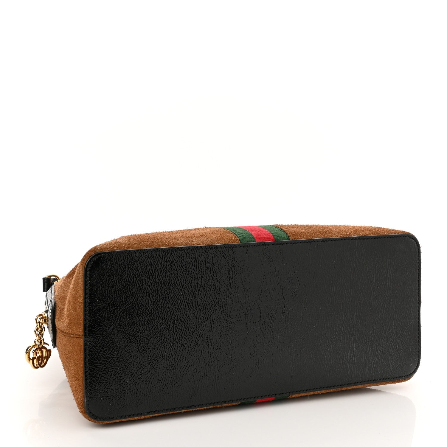 Gucci Suede Patent Web Medium Ophidia Top Handle Dome Bag Nocciola Black 4 of 10