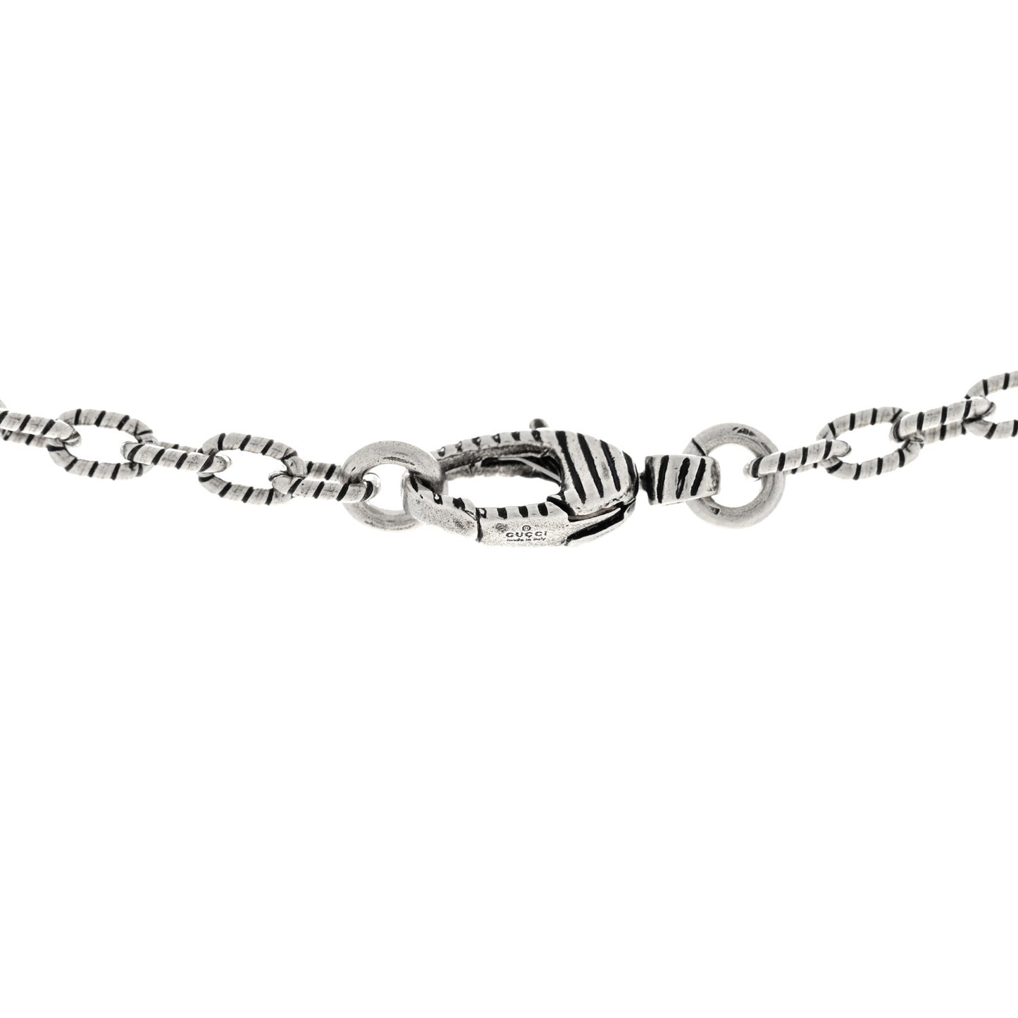Sterling Silver Small Textured Interlocking G Pendant Necklace