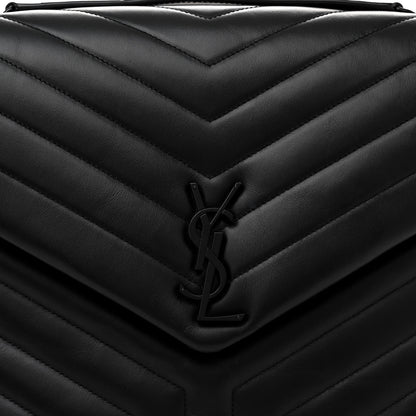 Saint Laurent Calfskin Y Quilted Monogram Monochrome Large Loulou Chain Satchel Black 8 of 11