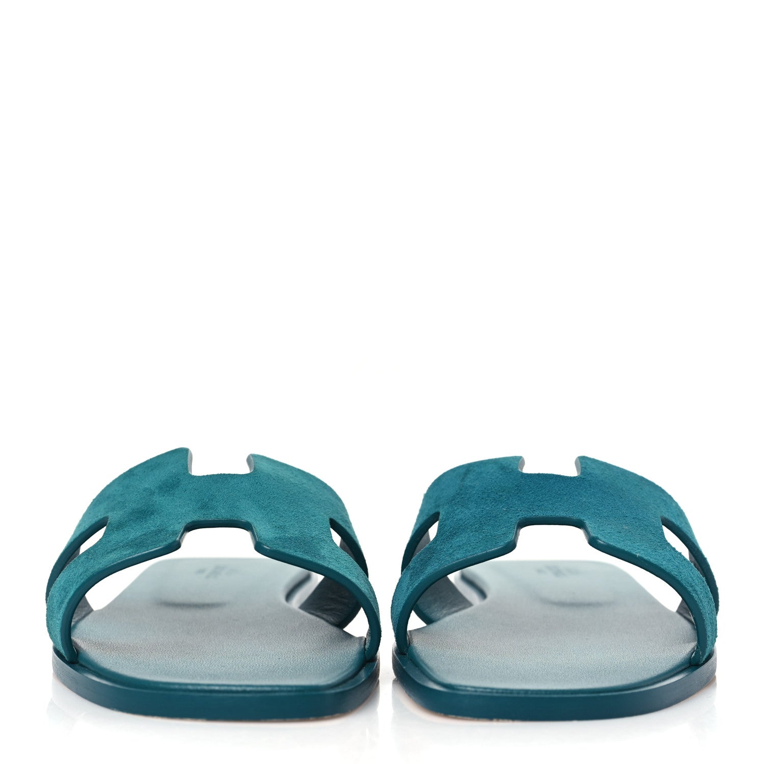 Hermes Suede Goatskin Oran Sandals 37 Vert Oxford 2 of 9