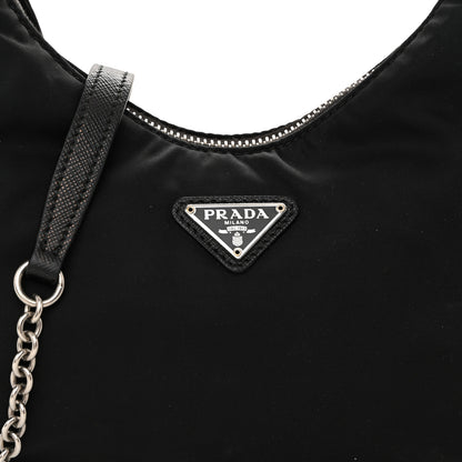 Prada Tessuto Nylon Saffiano Re-Edition 2006 Shoulder Bag Black 9 of 12