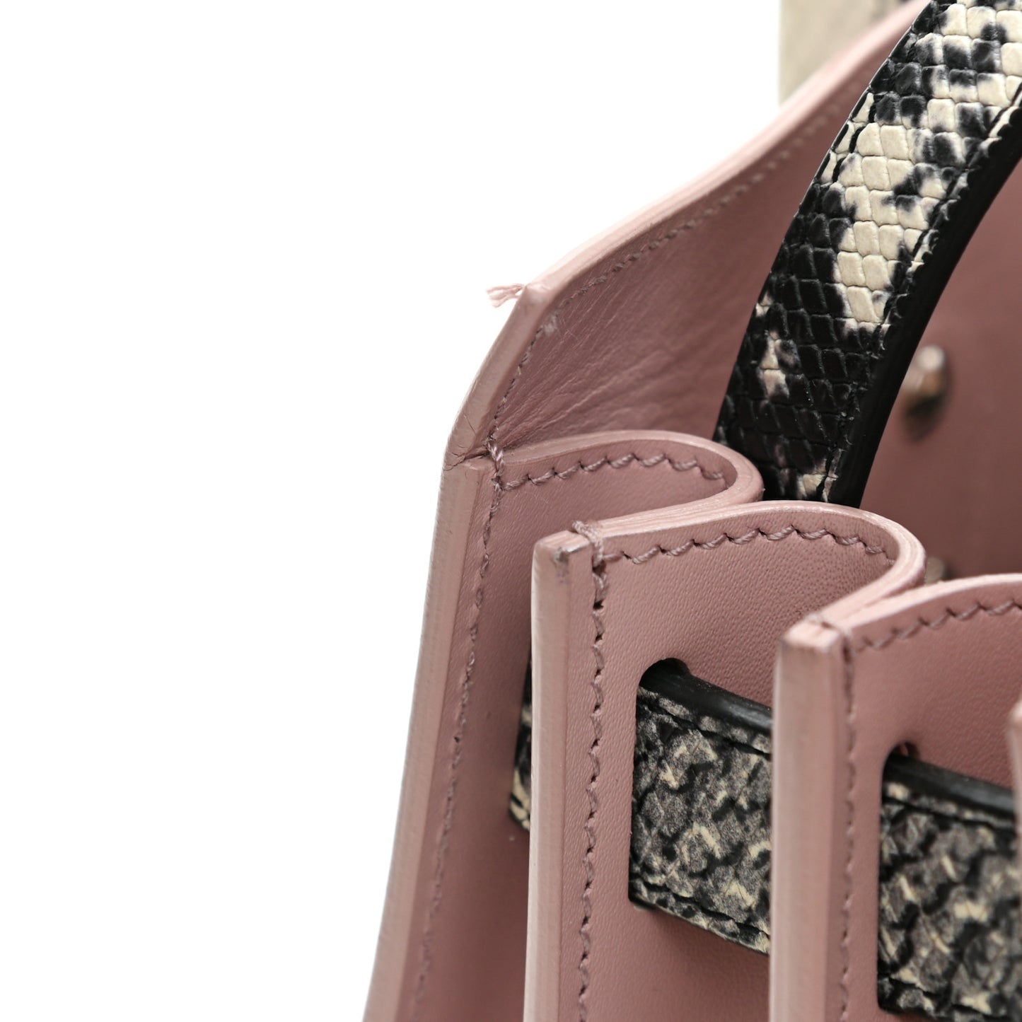 Calfskin Embossed Python Baby Sac De Jour Powder Pink