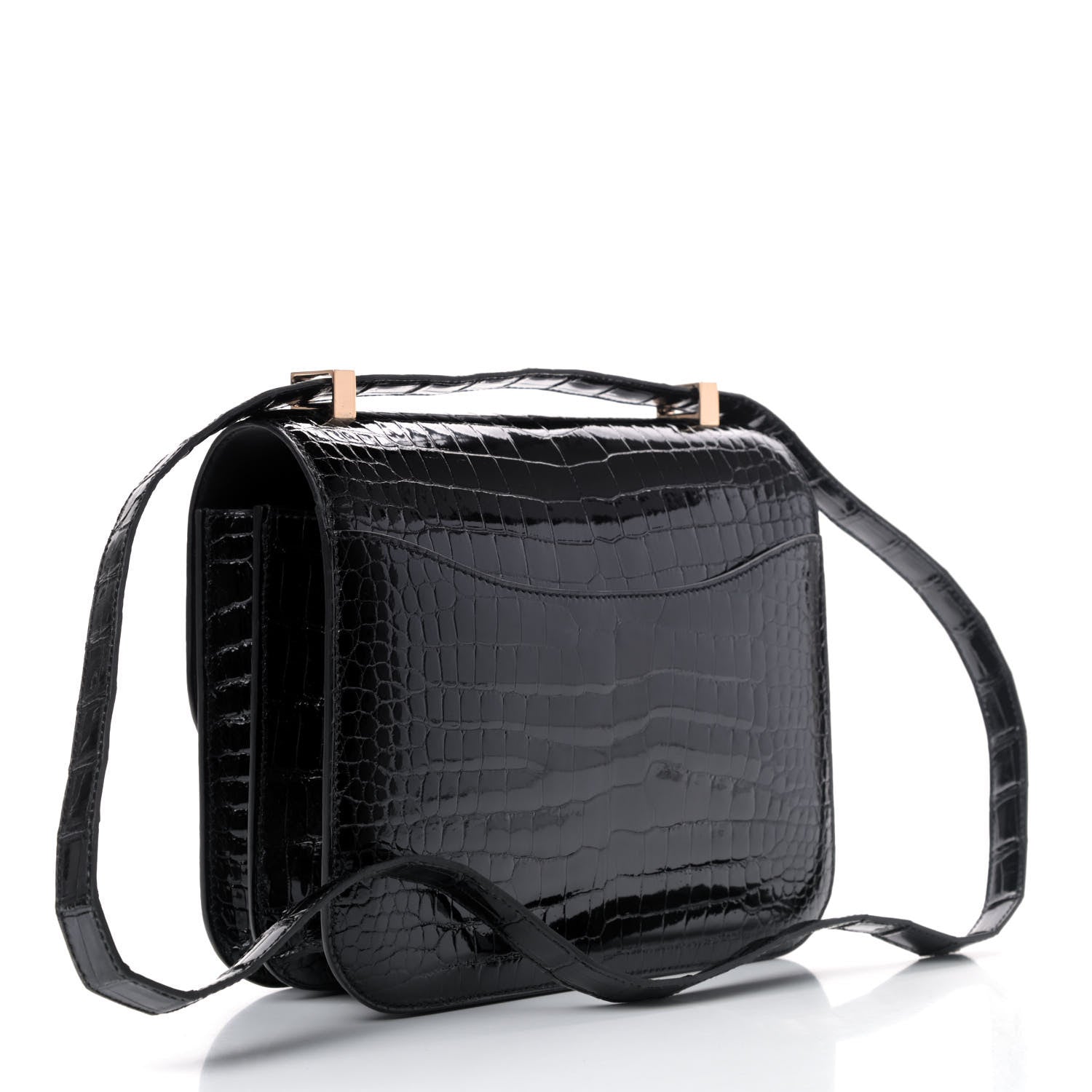 Hermes Shiny Porosus Crocodile Constance 24 Black 2 of 4
