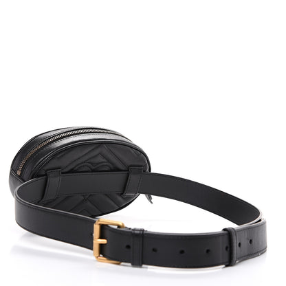 Gucci Calfskin Matelasse GG Marmont Belt Bag 95 38 Black 2 of 8