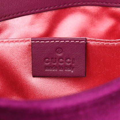 Gucci Velvet Matelasse Embroidered Mini GG Marmont Shoulder Bag Bordeaux 6 of 10
