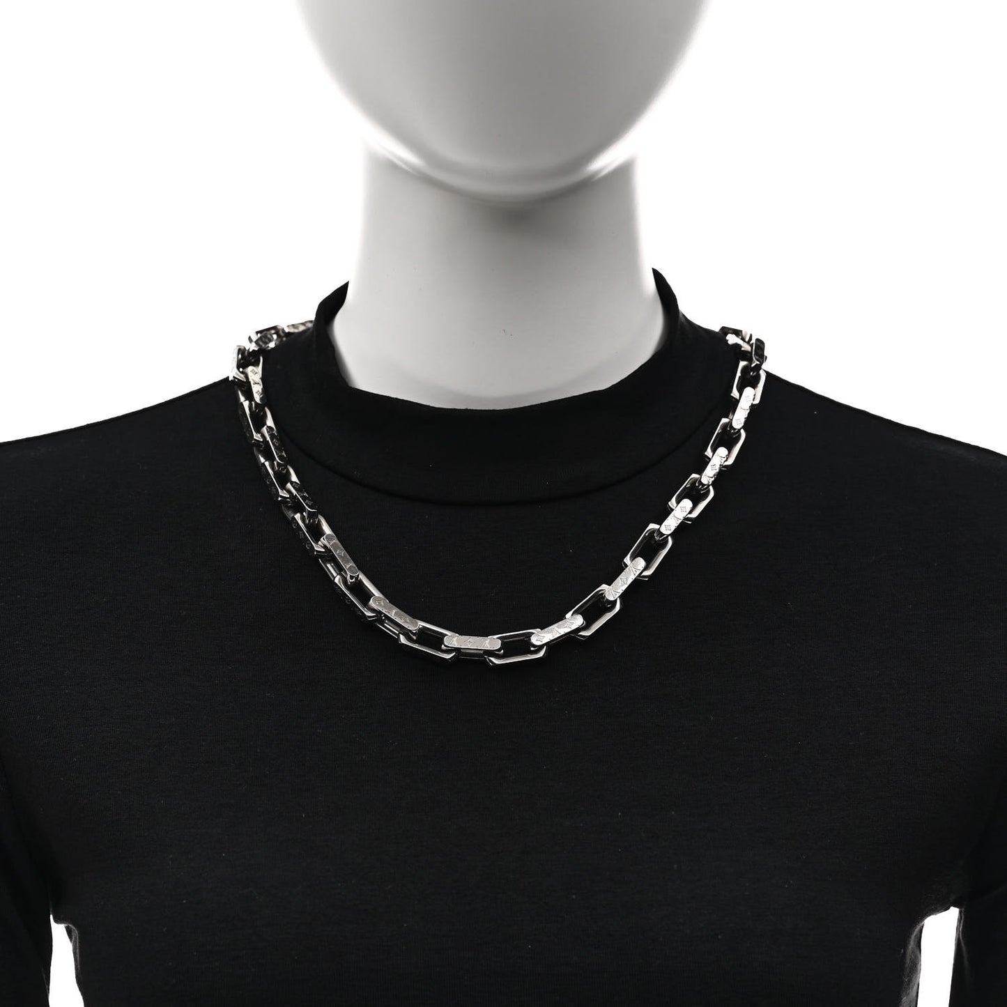 Monogram Chain Necklace Silver