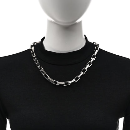 Louis Vuitton Monogram Chain Necklace Silver 2 of 6