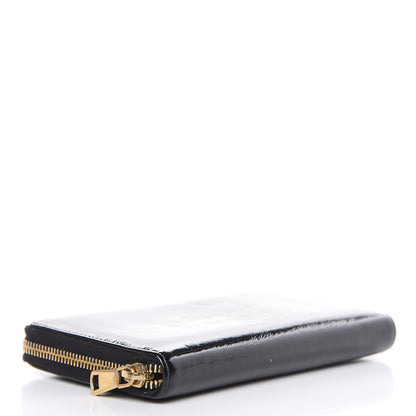 Saint Laurent Patent Y Mail Zip Around Wallet Black 4 of 12