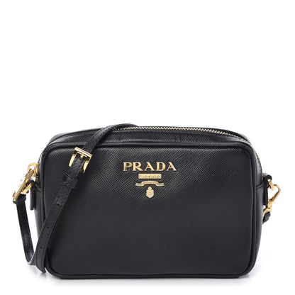 Prada Saffiano Lux Small Camera Crossbody Bag Black 1 of 10