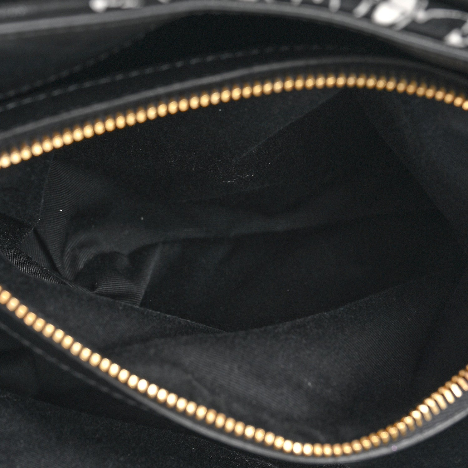 Saint Laurent Canvas Bandana Medium Loulou Chain Satchel Black White 6 of 13