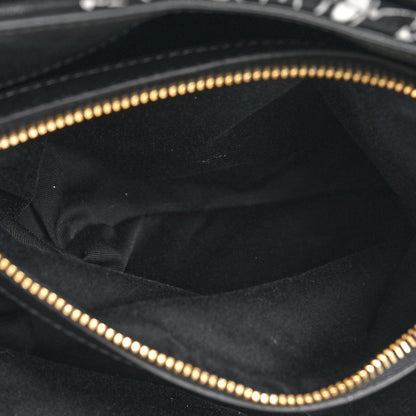 Saint Laurent Canvas Bandana Medium Loulou Chain Satchel Black White 6 of 13