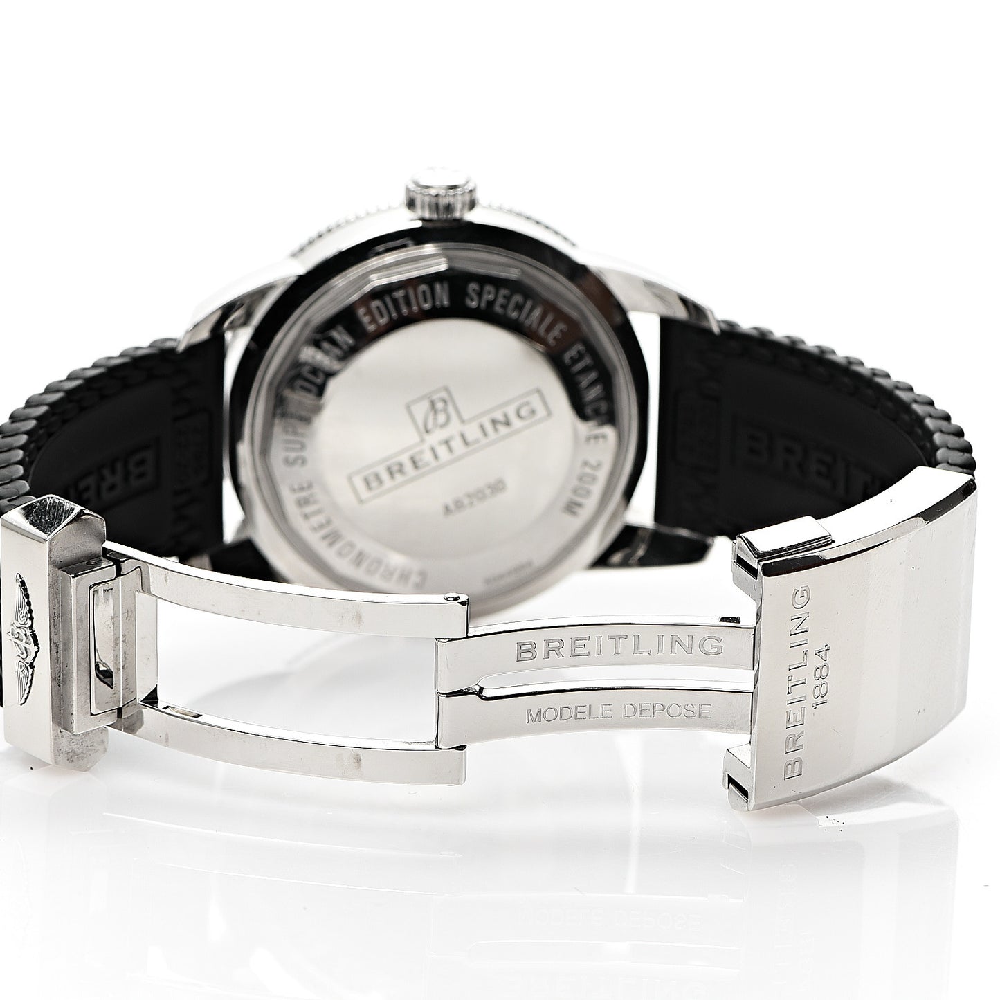 Stainless Steel Rubber 44mm Superocean Heritage II B20 Automatic Watch Volcano Black AB2030