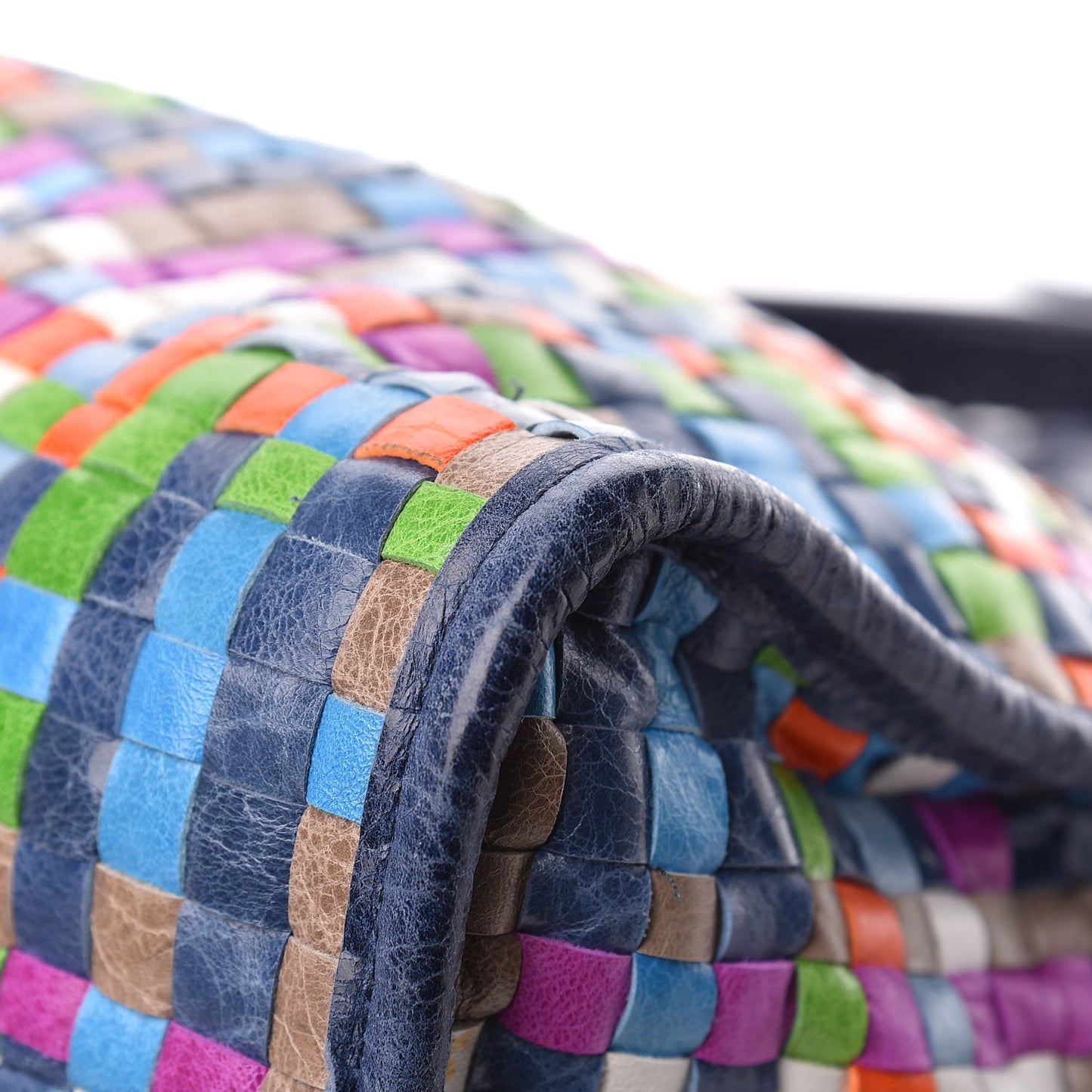 Agneau Lattice Woven Classic Hardware City Multicolor