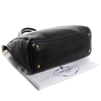 Prada Vitello Daino Boston Bag Black 4 of 11