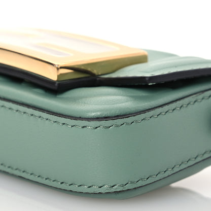 Fendi Nappa Matisse FF Embossed Nano Maxi Buckle Baguette Charm Menta 9 of 11