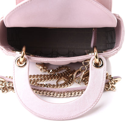 Christian Dior Metallic Lambskin Cannage Mini Lady Dior Lotus 7 of 12