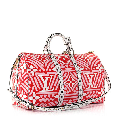 Louis Vuitton Monogram Giant Crafty Keepall Bandouliere 45 Rouge Rose Creme 3 of 14