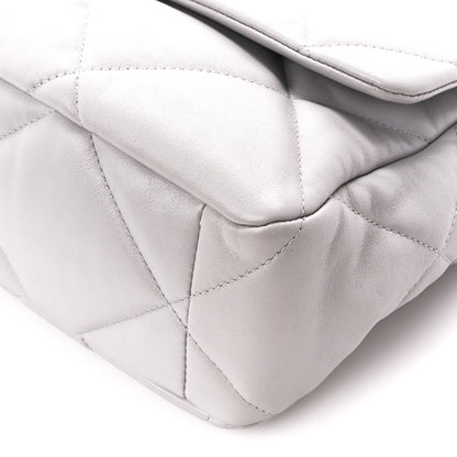 Chanel Goatskin Quilted Large Chanel 19 Flap Grey 10 of 10