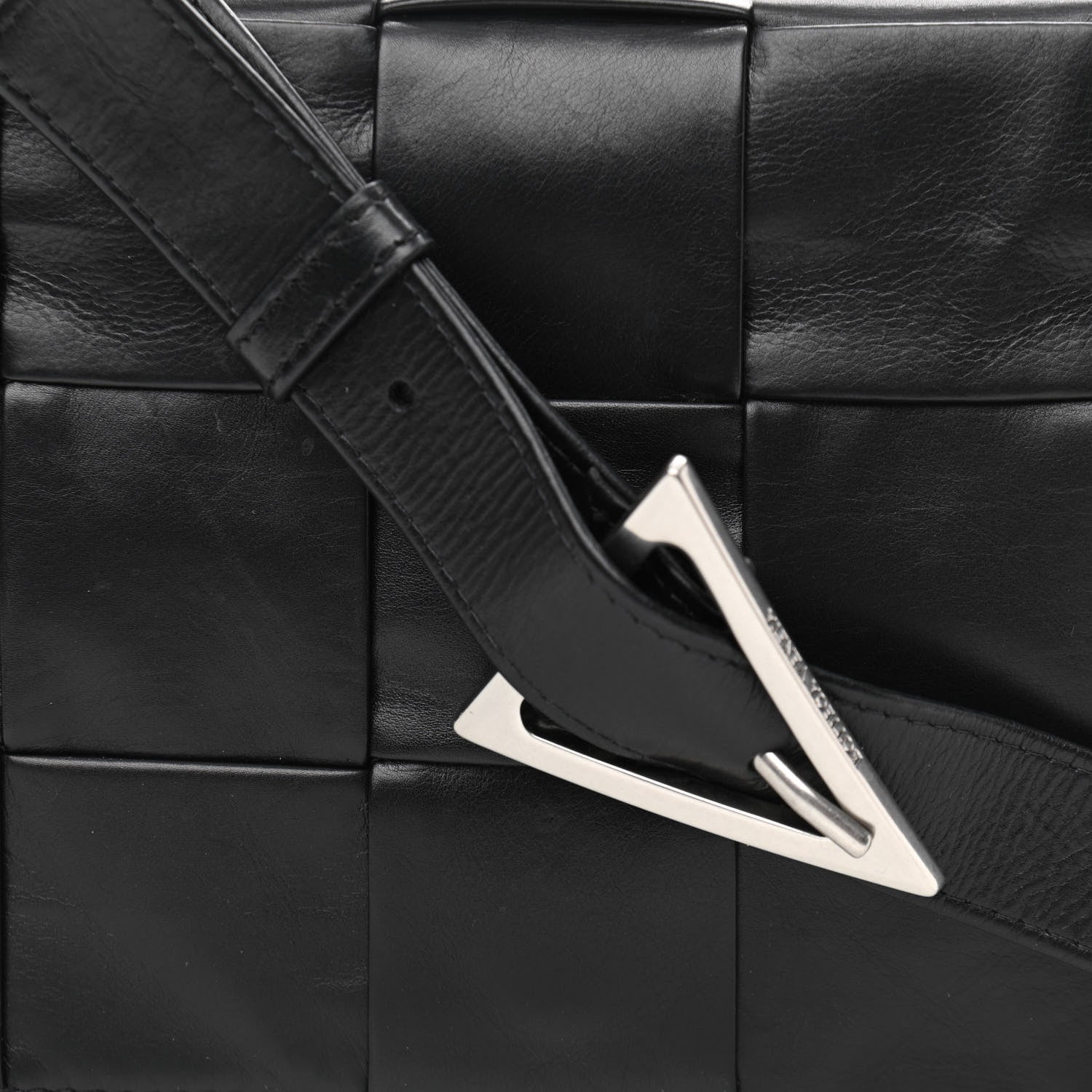 Bottega Veneta Paper Calfskin Maxi Intreccio Cassette Crossbody Bag Black 7 of 9