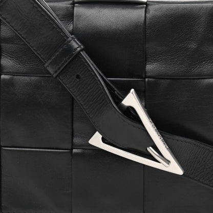 Bottega Veneta Paper Calfskin Maxi Intreccio Cassette Crossbody Bag Black 7 of 9