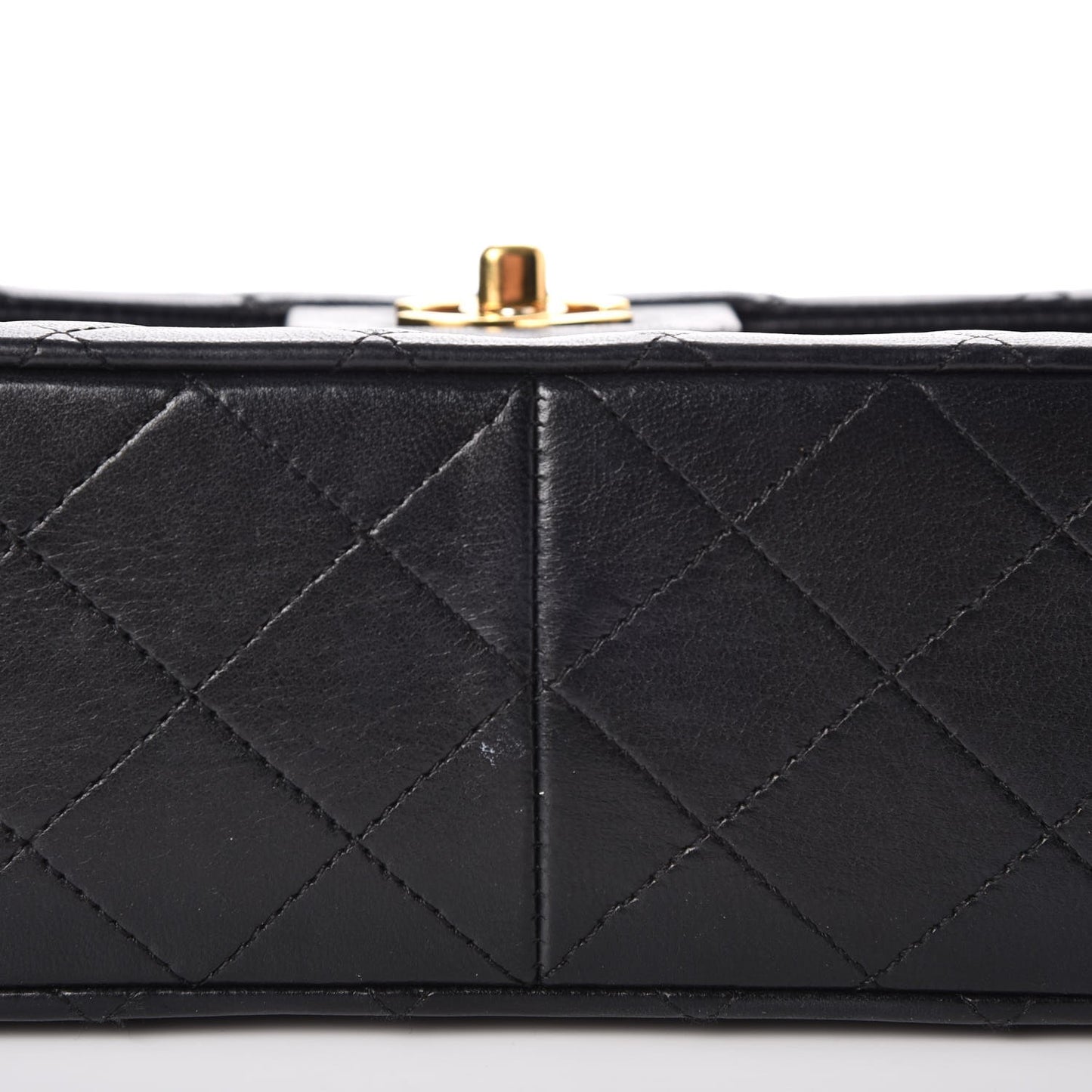 Lambskin Quilted Medium Double Flap Black