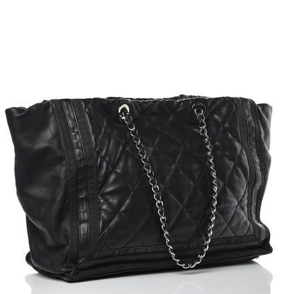 Chanel Lambskin Quilted Lido Shopping Tote Black 3 of 16