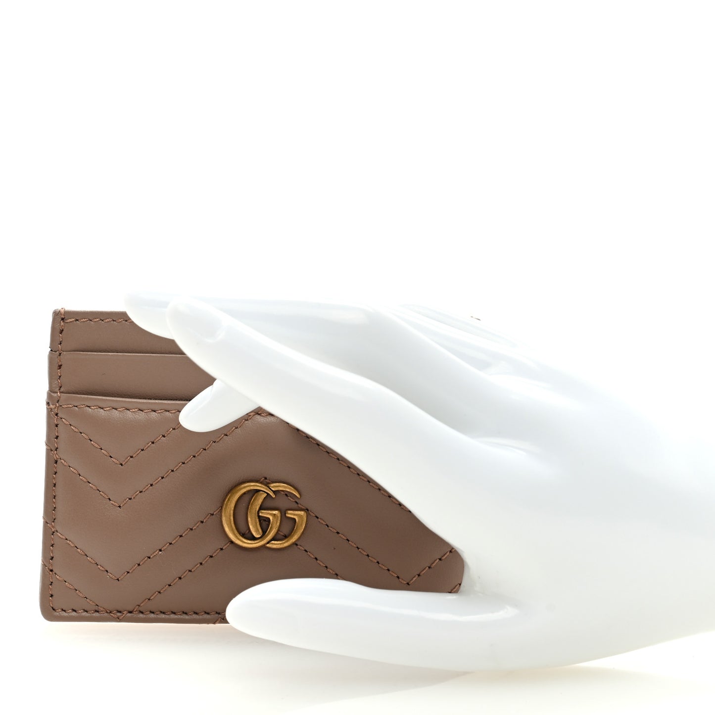 Calfskin Matelasse GG Marmont Card Holder Porcelain Rose