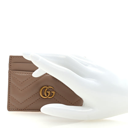Gucci Calfskin Matelasse GG Marmont Card Holder Porcelain Rose 2 of 6