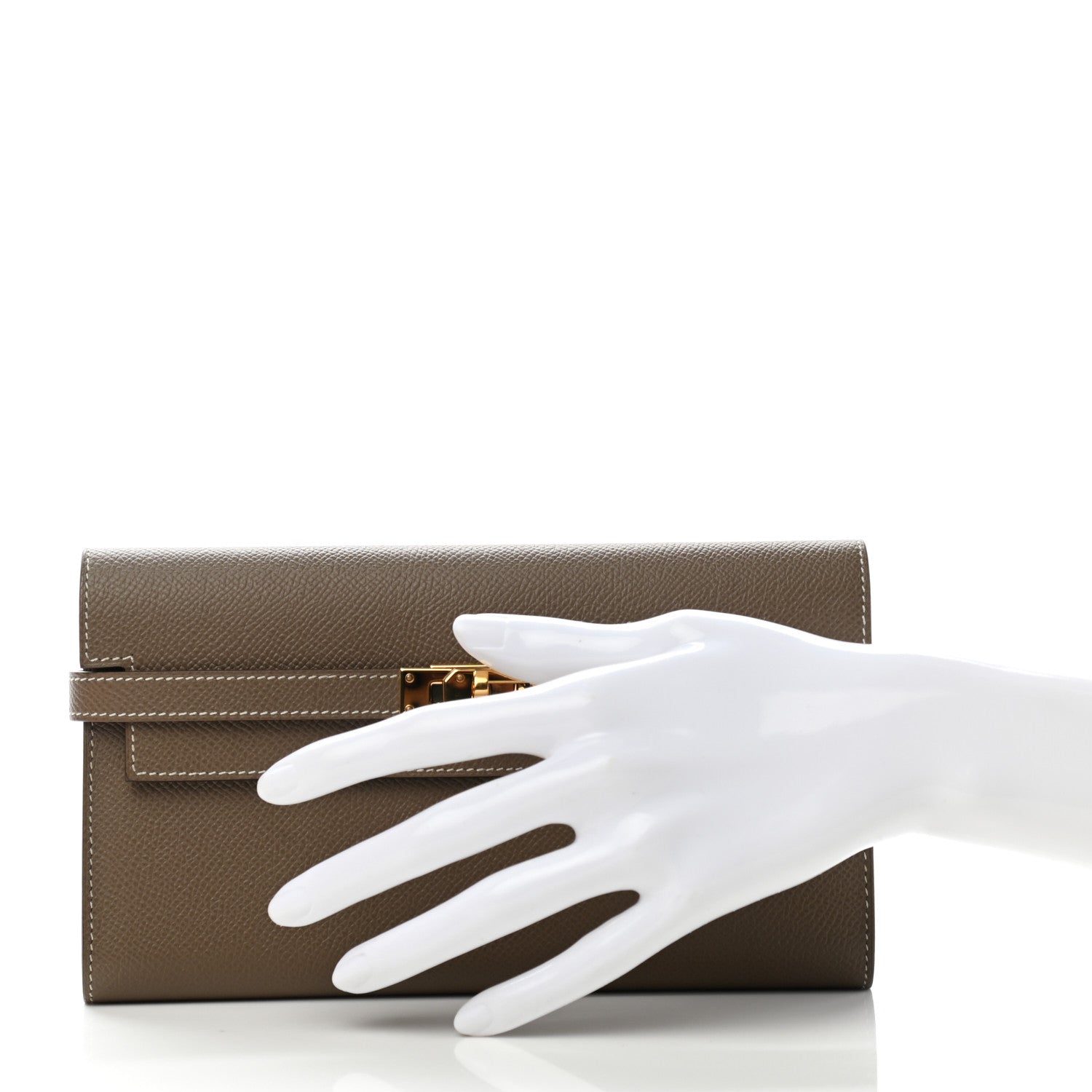Hermes Epsom Kelly Longue Wallet Etoupe 2 of 8