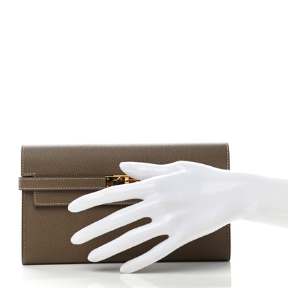 Hermes Epsom Kelly Longue Wallet Etoupe 2 of 8