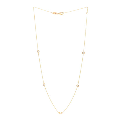 Roberto Coin 18K Yellow Gold Diamond .23ctw Diamonds By The Inch Five Station Necklace 3 of 4
