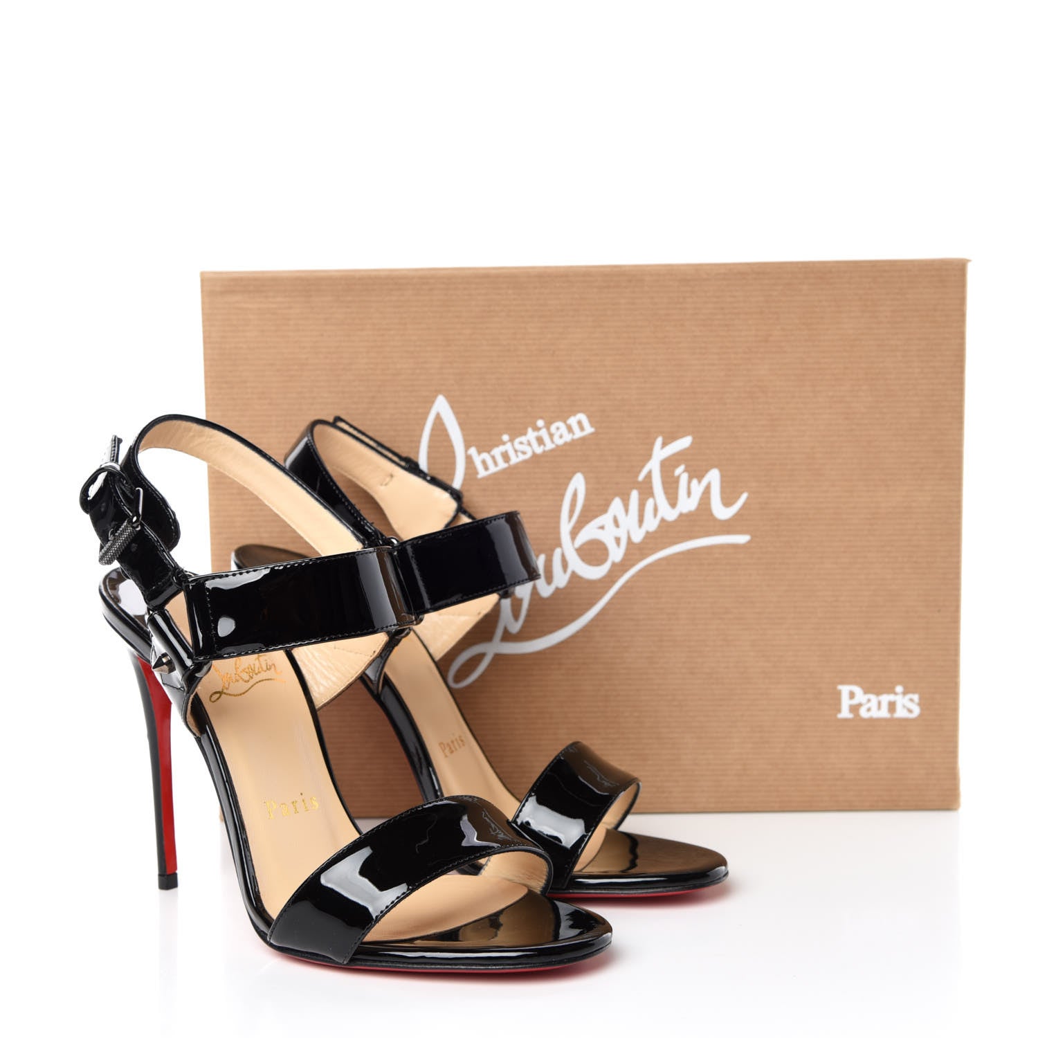 Christian Louboutin Patent Sova Heel 100 Sandals 36 Black 8 of 8