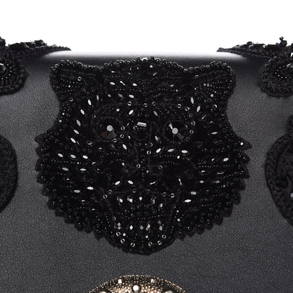 Gucci Calfskin Embroidered Medium Dionysus Shoulder Bag Black 11 of 12