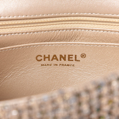 Chanel Tweed Quilted Mini Rectangular Flap Beige 8 of 11