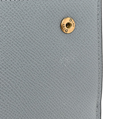 Christian Dior Grained Calfskin Saddle Chain Wallet Pouch Grey Stone 15 of 17