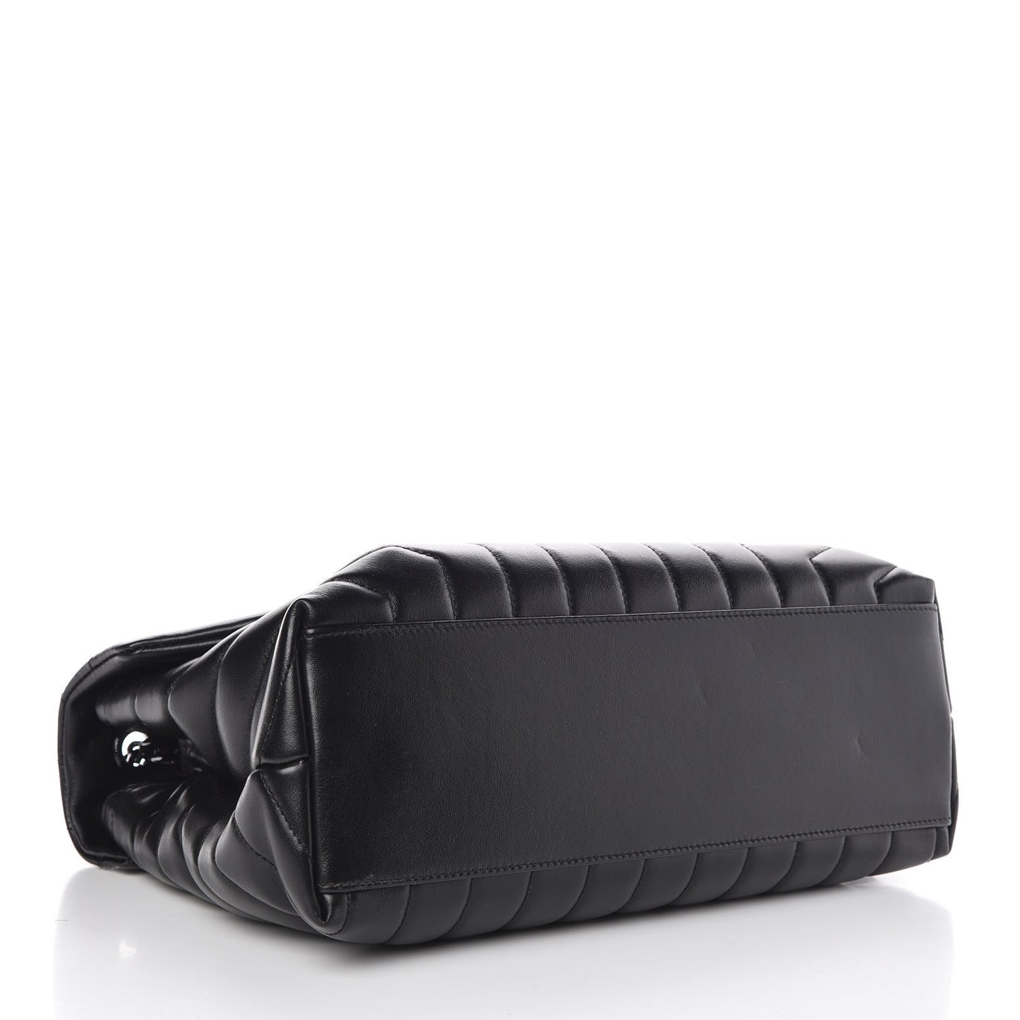 Calfskin Y Quilted Monogram Medium Loulou Chain Satchel Black