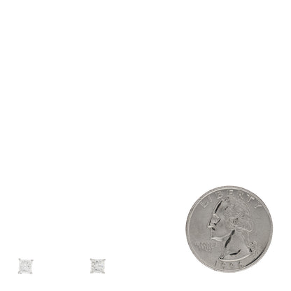 Parker & West by FASHIONPHILE Platinum Diamond .61ct Princess Cut Solitaire Earrings 2 of 6