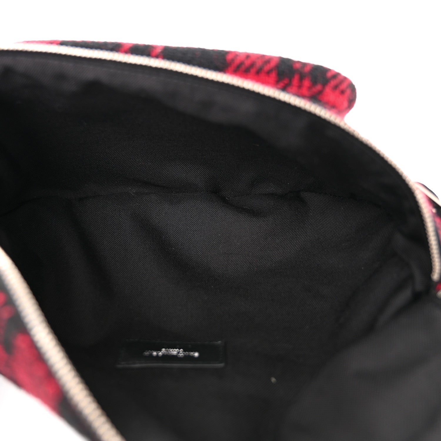 Saint Laurent Wool Tartan Body Belt Bag Red Black 5 of 11
