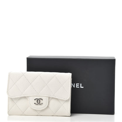 Chanel Caviar Quilted Flap Card Holder Wallet White 9 of 9
