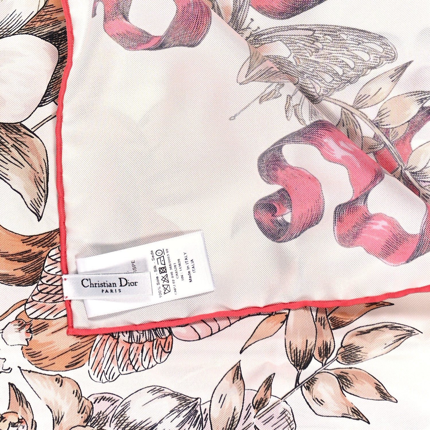 Christian Dior CHRISTIAN DIOR Silk Le Jugement Square Scarf Rose 3 of 3