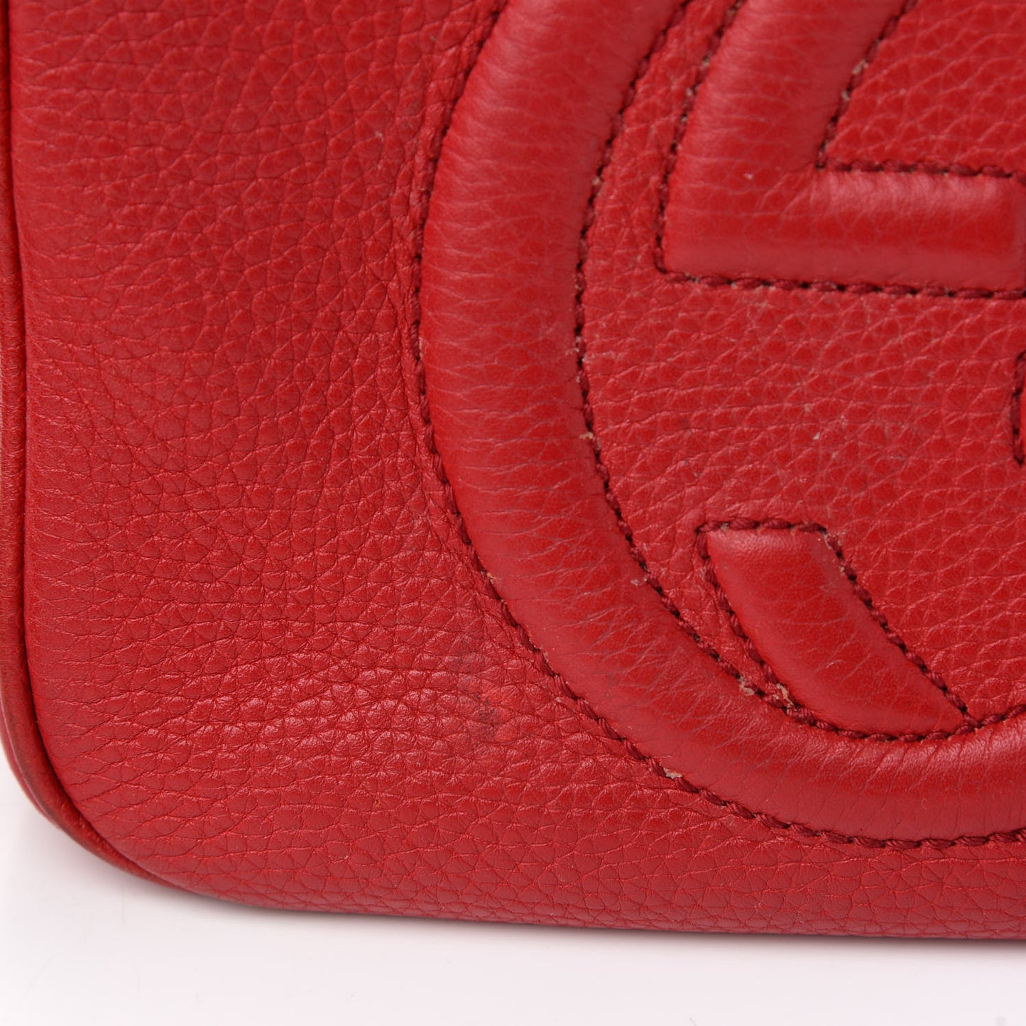 Pebbled Calfskin Small Soho Disco Bag Tabasco Red