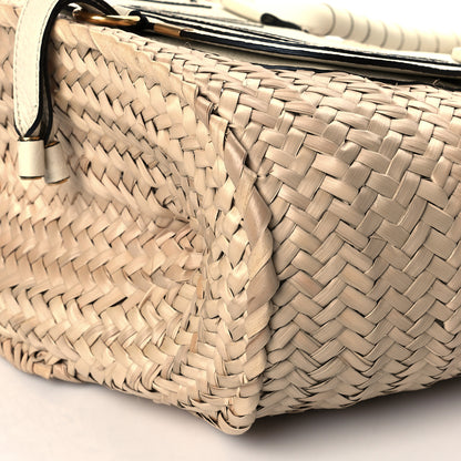 Chloe Raffia Small Grain Calfskin Medium Marcie Basket White 10 of 11