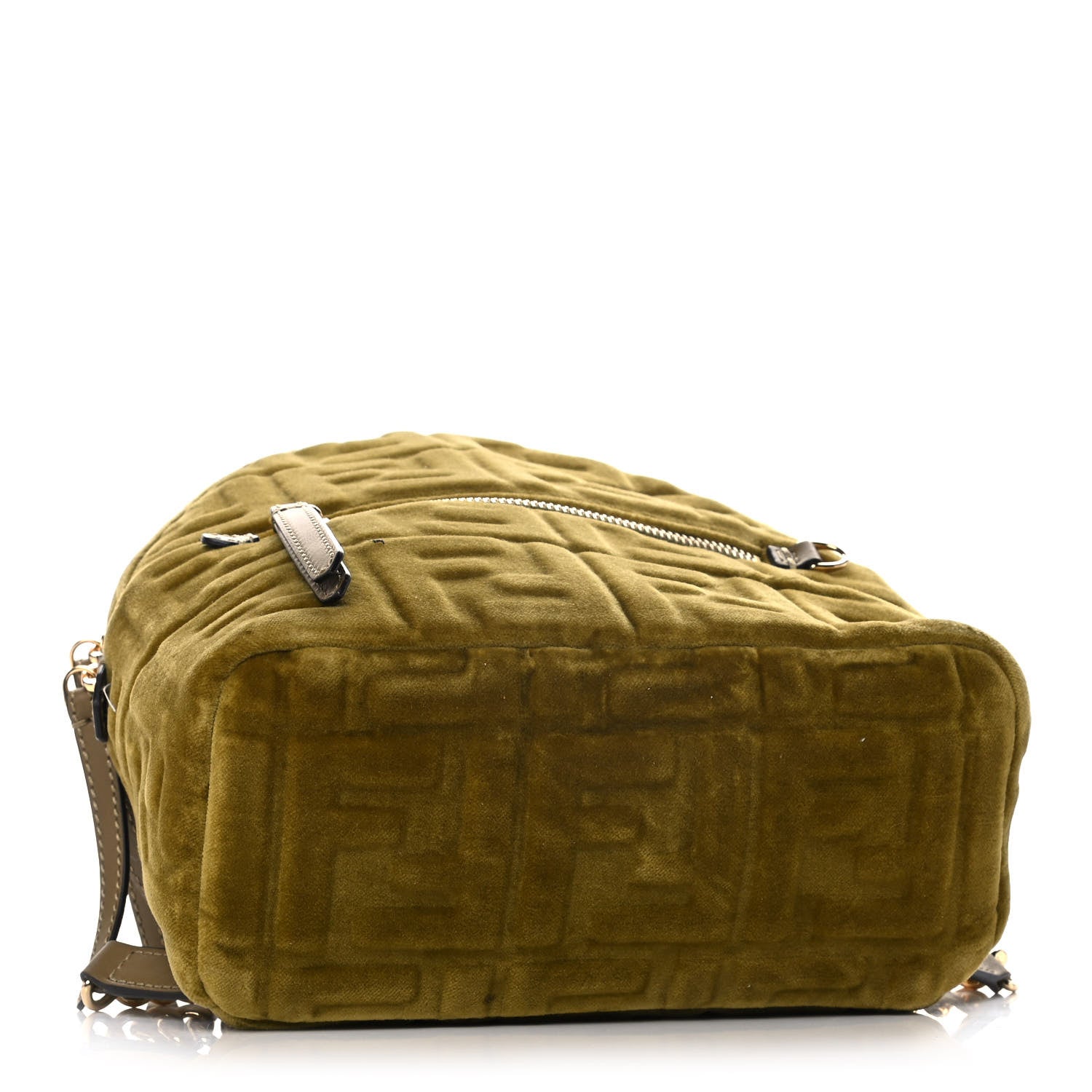 Fendi Velvet Vitello Century FF Embossed Mini Backpack Camaleonte 3 of 12