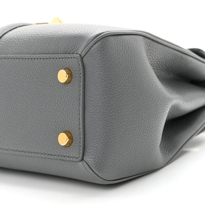 Celine Grained Calfskin Small 16 Top Handle Bag Medium Grey 12 of 15